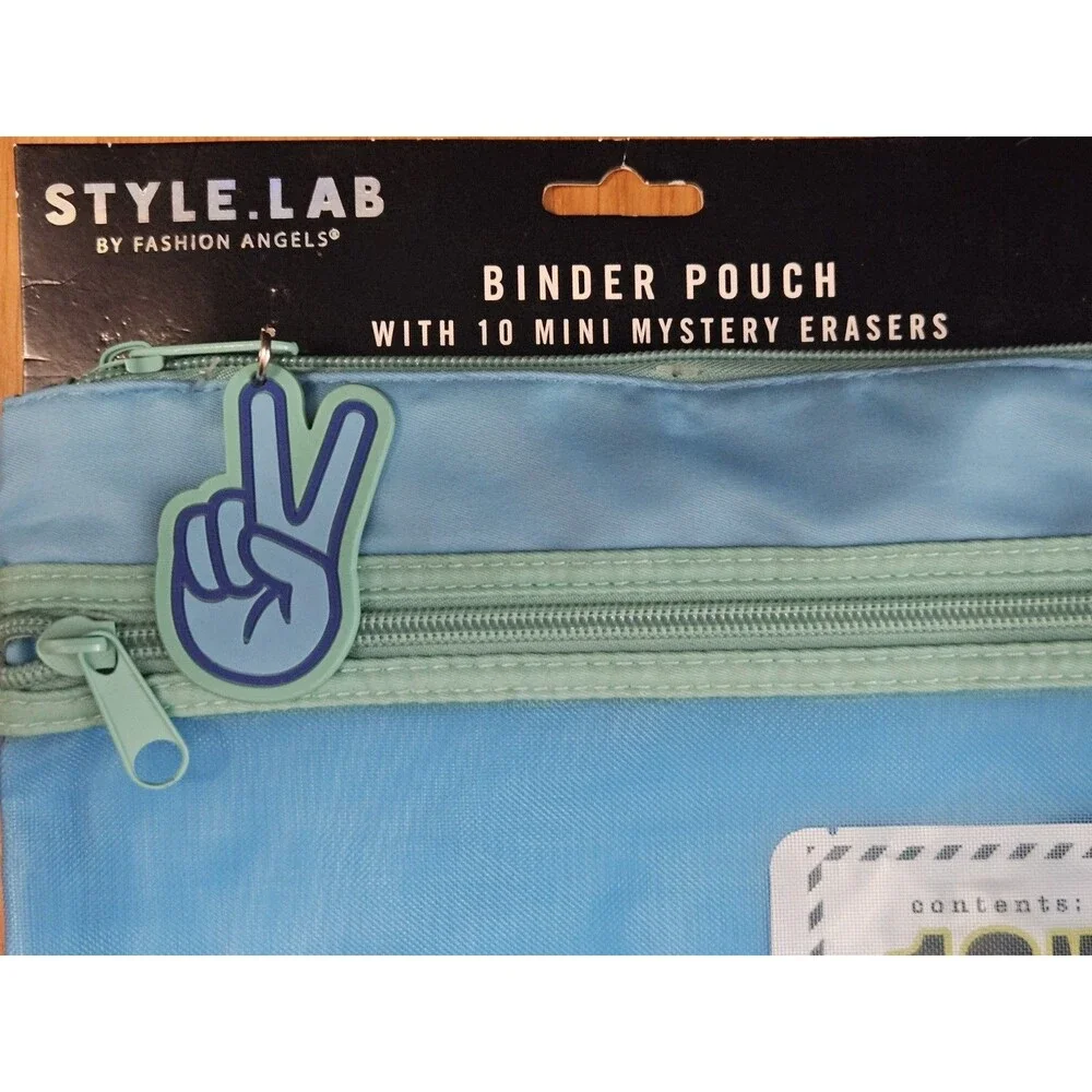 STYLE.LAB Fashion Angels Binder Pouch 3-Ring Pencil Case with 10 Mystery Erasers